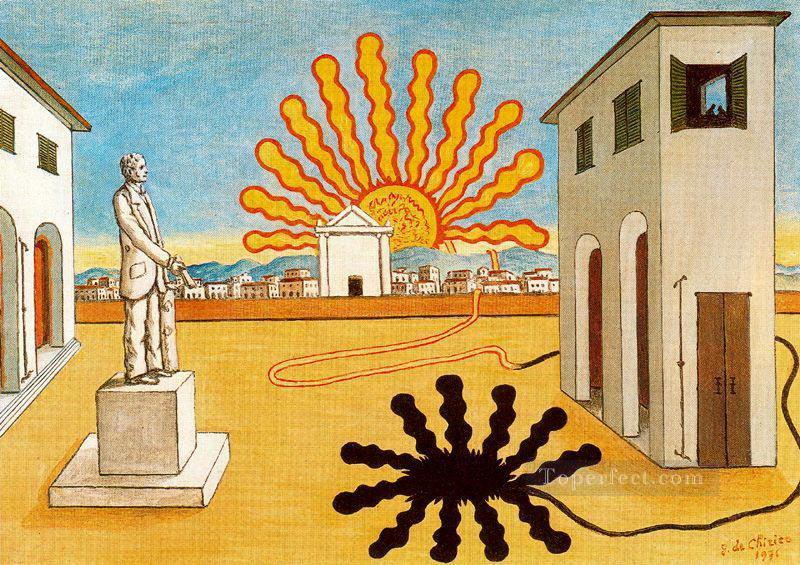 rising sun on the plaza 1976 Giorgio de Chirico Metaphysical surrealism Oil Paintings